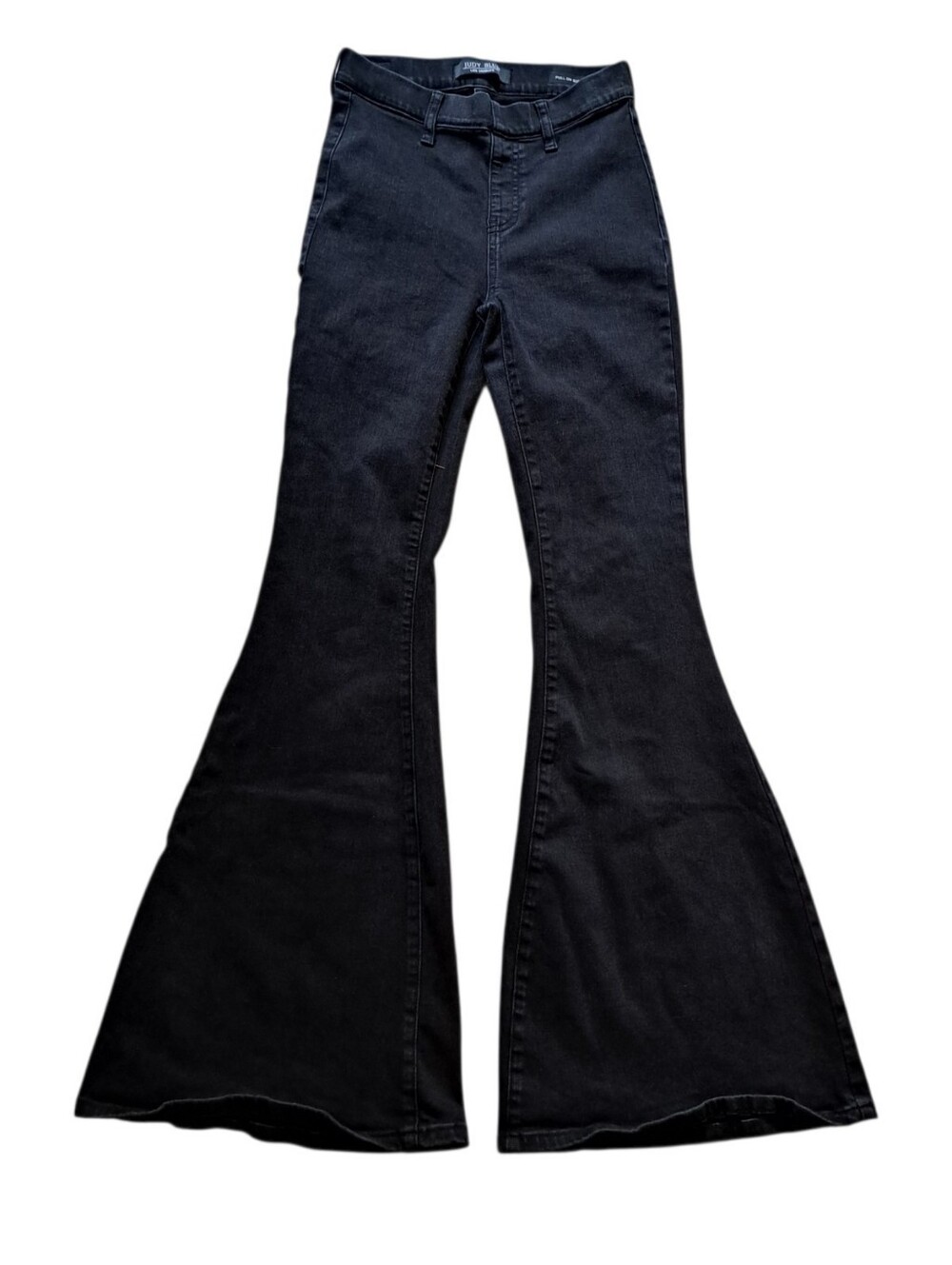 Judy Blue Pull On Super High Rise Gothic Western Flare Jeans Size 24 Black